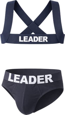 LEADER Essentials Multipack 1x Brief + 1x Harness Navy - MAAT S - Erotisch Heren Ondergoed - Slip voor Man - Sexy mannen Slip — thumbnail 1