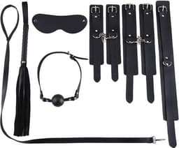 BDSM Set Zwart voor Koppels - Bondage Training - Sex toys Masker Halsband Zweep Tape Touw Handboeien- Extreme Seks Training - Bondageset Beginners - Shibari SM Toys - Fifty Shades Of Grey Seksspeeltjes — thumbnail 2
