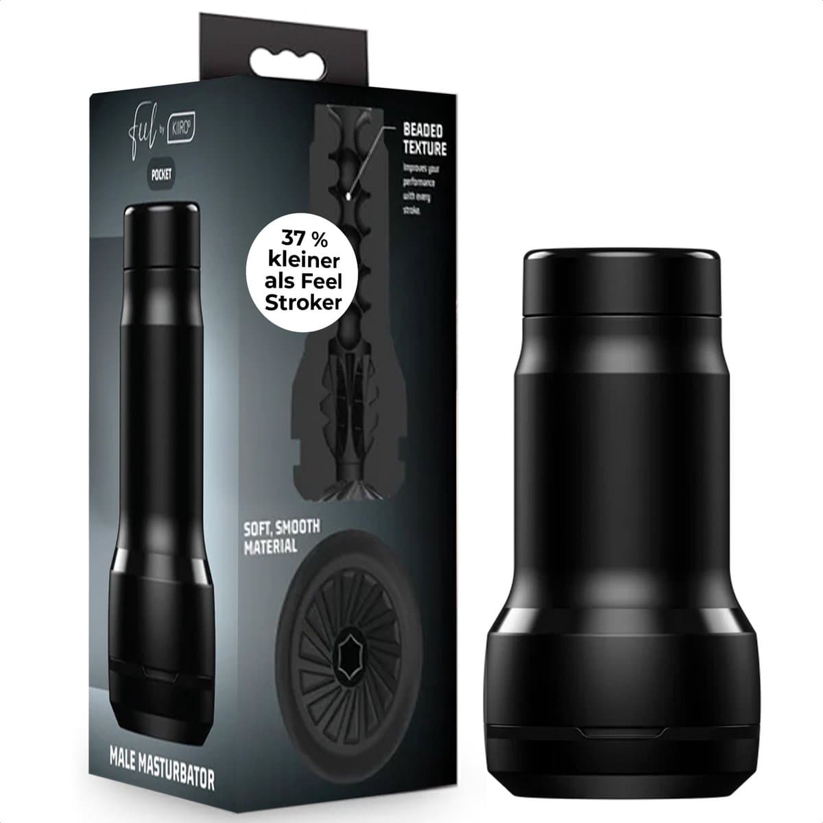 Kiiroo Pocket Stroker - Compacte Masturbator voor Man - Realistisch en Zacht - Geoptimaliseerd voor Keon en PowerBlow - Pocket Pussy — afbeelding 1