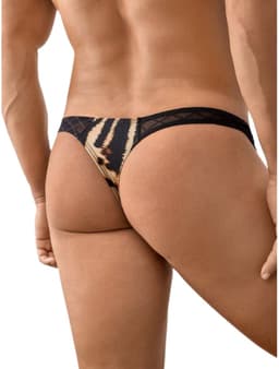 Sexy Luipaardstring voor Heren - Mesh Doorschijnende Tailleband - Verleidelijk Ondergoed - M | LekkerStout | ( LS306 ) — thumbnail 5