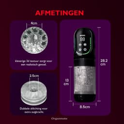 Orgazmate Luna de Masturbator voor Man - Sex Toys voor Mannen - Blowjob Simulator - Masturbators Electrisch - 343 Verschillende Modes - Pocket Pussy - Automatisch - USB-C Oplaadbaar - Zwart — thumbnail 2