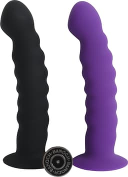 Banoch | Dildo ribbel paars siliconen met zuignap | 14,5 cm lang | max Ø 3 cm — thumbnail 4