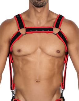 Cut4Men - Fetish Harnas - Tuigje - Neo - Rood/Zwart — thumbnail 1