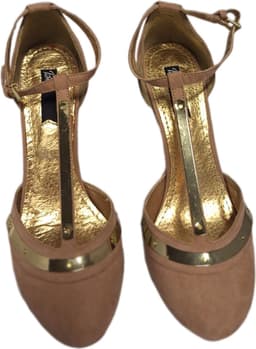 BLINK-PUMP-FAKE SUEDE-NUDE GOLDDETAILS HAK 8CM-SIZE 39 — thumbnail 1