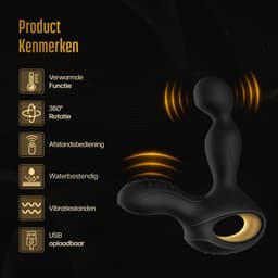 HappySexy Prostaat Verwarmde Vibrator Met Afstandsbediening - Gay & Hetero Stotende Buttplug Stimulator Set - Anaal Butplug Dildo Vibrators - Vibrerende Anal Plug Set Mannen - Buttplugs Groot — thumbnail 2