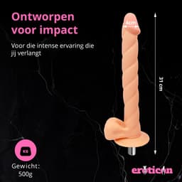 Eroticon Dildo 31cm Lang - Realistisch - 4cm Breed - Voor vaginaal en anaal gebruik - Opzetstuk voor Sex Machine - Accessoire - 3XLR opzetstuk — thumbnail 2