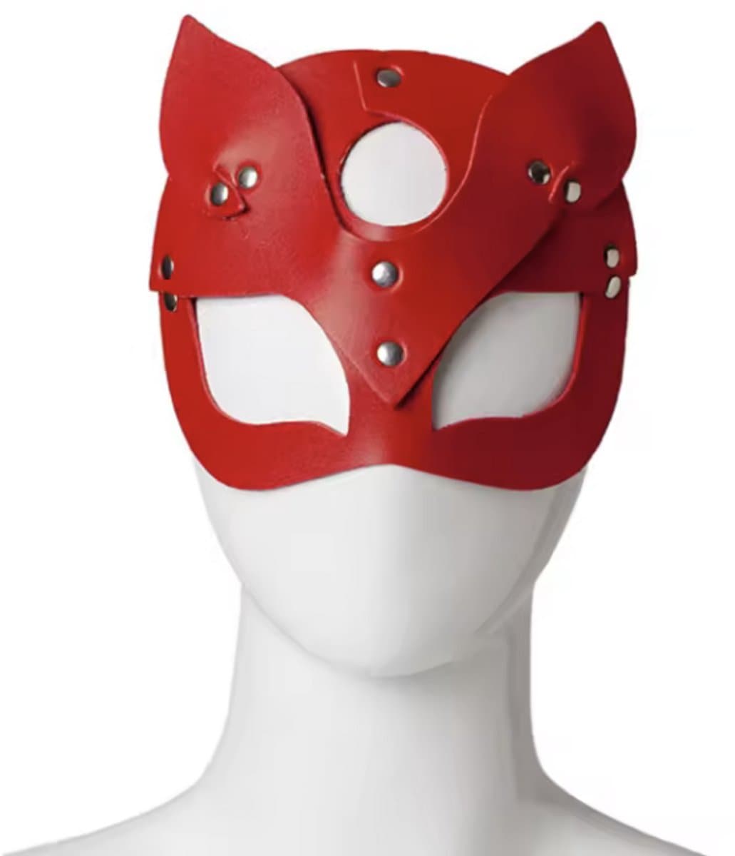 CHPN - Sex masker - Sexy cosplay masker - Pu lederen Masker - Sexy masker - Rollenspel masker - Rood - PU Leer - Kat - Sexy - Erotisch masker - Harnas - Meesteres - Verstelbaar met gesp — afbeelding 1