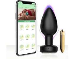 LoveVlijt - Vibrerende Buttplug met App - Wereldwijd Bereik - Sex Toys voor Koppels, Mannen en Vrouwen - Op Afstand te Besturen - Anaal Dildo - Waterdicht - Anaal Vibrator - Buttplug - Anale Speeltjes - Inclusief Bullet Vibrator - Intense Orgasmes