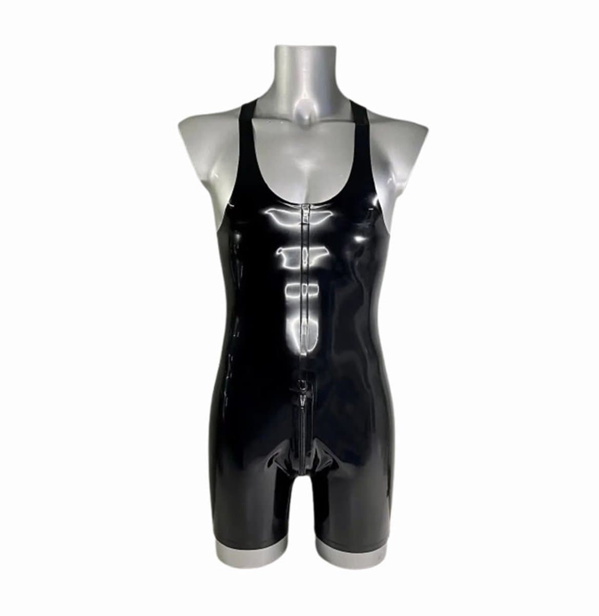 Latex rubberen bodysuit - Open kruis en billen functie - Rits - 100% Latex - Jumpsuit — afbeelding 1