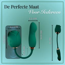 Roos Vibrator - 2 in 1 Luchtdruk & Stotend - Clitoris en G-Spot Stimulatie - Intense 20 Standen - Siliconen Sex Toy voor Vrouwen - Dildo — thumbnail 3