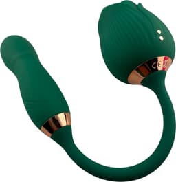 Roos Vibrator - 2 in 1 Luchtdruk & Stotend - Clitoris en G-Spot Stimulatie - Intense 20 Standen - Siliconen Sex Toy voor Vrouwen - Dildo — thumbnail 2