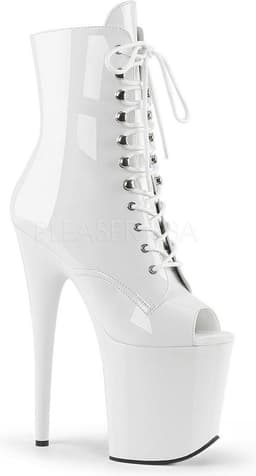 Pleaser - FLAMINGO-1021 Plateau Laarzen, Paaldans schoenen - Paaldans schoenen - 42 Shoes - Wit — thumbnail 1