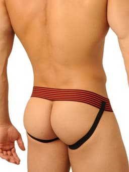 Leren Jockstrap zwart/rood maat small — thumbnail 2