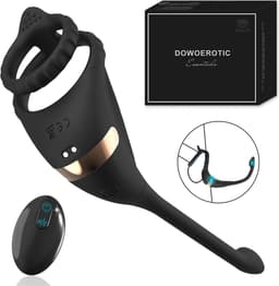 DOWO® - Vibrerende Cockring - Penisring - Cockring Vibrerend - Cockring - Vierdubbele Stimulatie - 9 Vibratiestanden - 4 in 1 - pik, ballen, kont, anaal & prostaat Stimulator - Cock Ring Siliconen - Sex toys - Seksspeeltje voor Mannen & Vrouwen — thumbnail 1