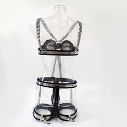 Prolink Novelties® - Chastity set Waist Belt - voor vrouwen - BDSM - bestaande uit 3 delen - stainless steel — thumbnail 3