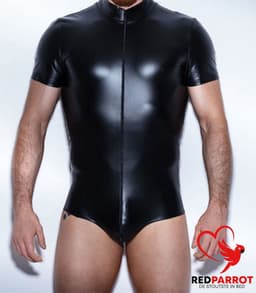 Fetish Bodysuit - Heren - Latex Wetlook - Catsuit - BDSM - Rits — thumbnail 2