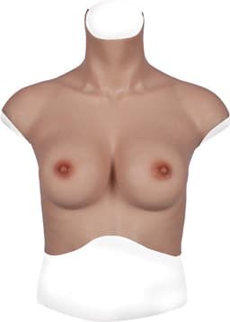 Siliconen Borst maat L / XL met rits! - Cup C - + kanten choker - 100% hypoallergene medische siliconen - Kunstmatige nepborst - Bodysuit - Crossdresser - Transgender - Travestiet - Femboy - prothesen - borstprothese - Wearable boobs - Body4Everybody — thumbnail 1