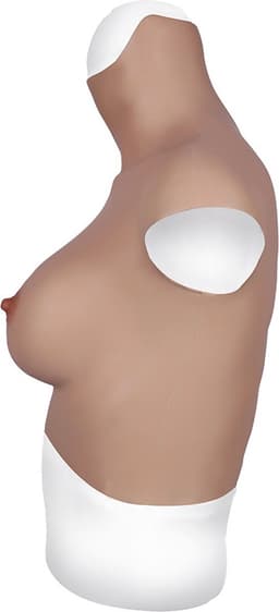 Siliconen Borst maat L / XL met rits! - Cup C - + kanten choker - 100% hypoallergene medische siliconen - Kunstmatige nepborst - Bodysuit - Crossdresser - Transgender - Travestiet - Femboy - prothesen - borstprothese - Wearable boobs - Body4Everybody — thumbnail 5