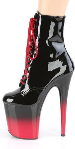 Pleaser - FLAMINGO-1020BR-H Plateau Laarzen, Paaldans schoenen - Paaldans schoenen - 39 Shoes - Zwart/Rood — thumbnail 3