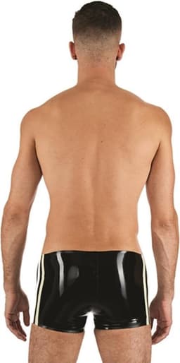 Mister B Rubber Trunks zwart met witte bies large — thumbnail 2