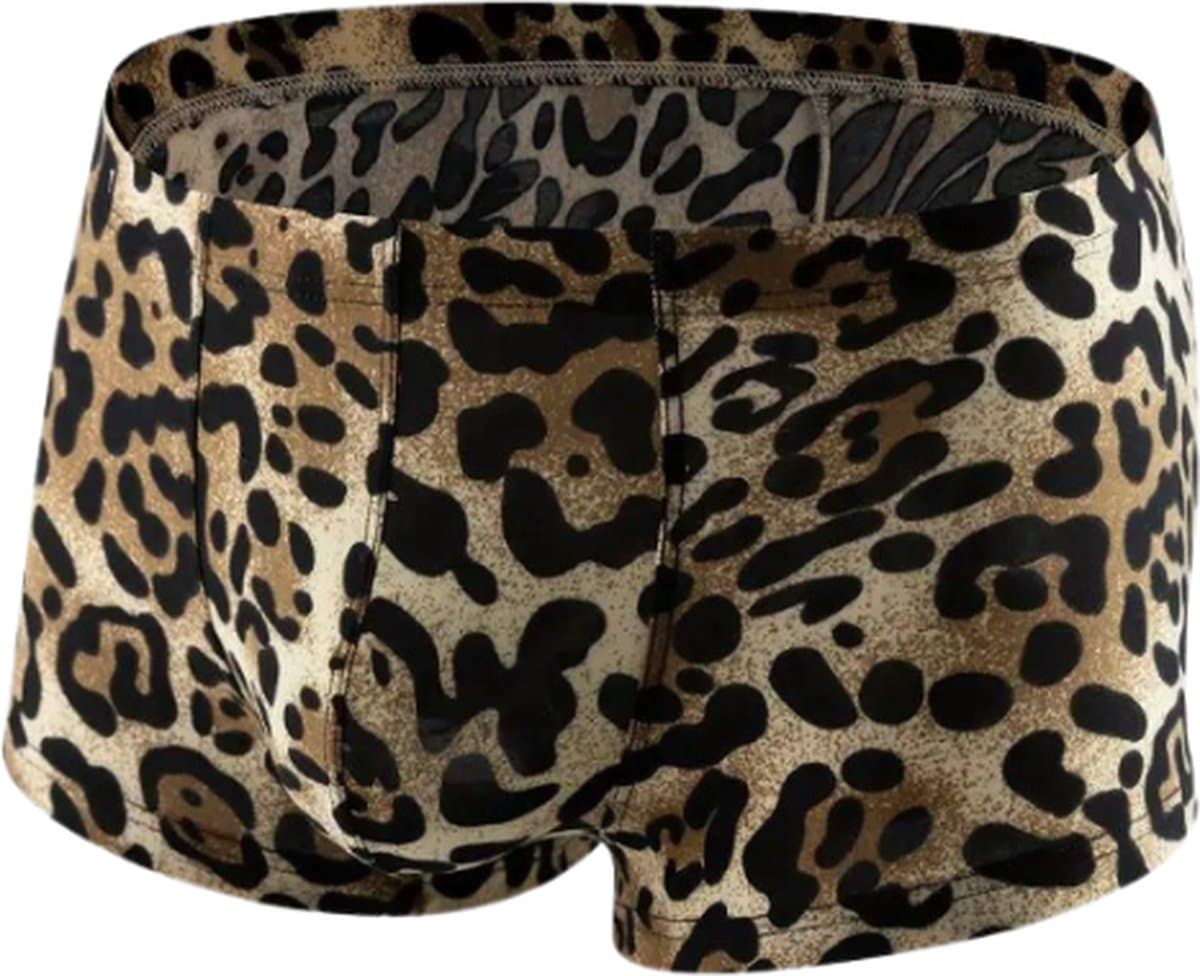 LekkerStout Heren Luipaardprint Boxershorts - Bruin/Zwart - Sexy Herenondergoed | XL | ( LS163 ) — afbeelding 1