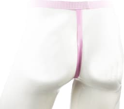 BamBella® Slip Datex (Latex & Stof ) open kruis kant voor mannen - L/XL - strap cock ring doorzichtig Erotische Sexy Lingerie Heren - Zwart mannen ondergoed slip — thumbnail 5