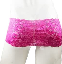 BamBella® Slip Roze open kruis kant voor mannen - S/M - doorzichtig Erotische onderbroek Sexy Lingerie Heren - Zwart mannen ondergoed slip — thumbnail 4