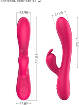 Vibrator - Dildo vibrator - met Intelligente Verwarmingsfunctie - Dubbele Stimulatie - Stil Gebruik - USB Oplaadbaar - Waterbestendig - Hoogwaardig Zacht Siliconen — thumbnail 2