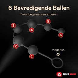 Quick Relief Anal Beads™ - Anale Kralen - Anaalketting - Sex Toys - Buttplug - Vaginale Ballen - Anale Speeltjes - Siliconen - 40 cm lengte - Zwart — thumbnail 3