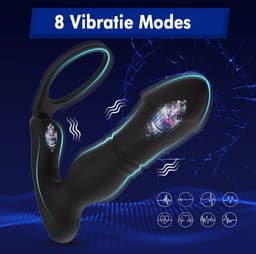 IntiMate® P SpotPleaser - Prostaat Stimulator voor Mannen - Luxe Anale Vibrator met Dubbele Penisringen - 3 in 1 Geavanceerde Buttplug - Vibrerende Dildo met Cockring - Prostaat Massager Sex Toys voor Mannen - Stotende Buttplug — thumbnail 3