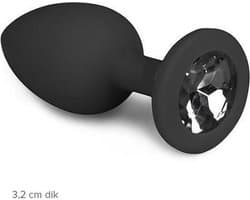 Siliconen Anaal Buttlug I Anaal Speeltje I Plug I Zwart I Diameter 3,2 cm