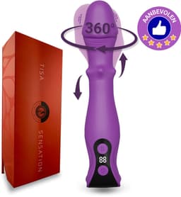 SlipperyHeights® Tisa - Triple 360° Stotende Vibrator - Clitoris en G-Spot Stimulatie - LCD Scherm - Intense 27 Standen - Siliconen Sex Toy voor Vrouwen - Dildo - Donkerpaars — thumbnail 1