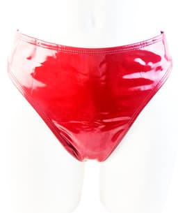 BamBella® Erotische slip- Maat L/XL- Wetlook String Dames - Rood Datex mix latex en stof ondergoed Sexy BDSM kleding — thumbnail 2