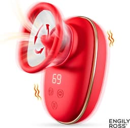 Engily Ross - Lizer - Tong Vibrator - Lik en Zuig Functie - Vacuümpomp - Likkende Vagina Zuiger - Vibrator voor Vrouwen - Tepels - Clitoris - Beffen - Seksspeeltje voor Vrouwen - Rood — thumbnail 4