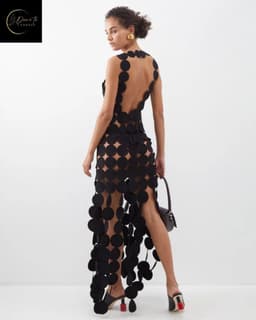 Festival Jurkje Sexy – Erotische Chique Jurk – Sexy Cut-Out Jurk Dames – Zwarte Maxi Dress – Kinky Outfit – Sexy Lingerie Accessoire – Fetish Party & Clubwear – Wasteland, Crazyland, BITCH, Madam Homard, Boudoir Nocturne, Liberté – Maat S, M, L, XL — thumbnail 4