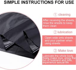 Oneay BDSM Waterdichte Sekslakens Seksspeeltjes, Vlekbestendige Lakens voor Seksspelletjes, Herbruikbare Speellakens Seksmeubels voor de Slaapkamer, Seksartikelen voor Volwassenen voor Koppels Kinky (Zwart,1*1,6m) — thumbnail 4
