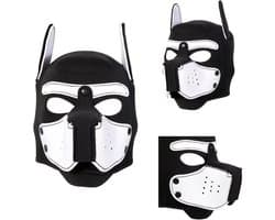 Honden Masker - Zwart & Wit - Puppy Play - BDSM Roleplay & Cosplay - Unisex - Sex Speeltjes Toys - Erotiek - Bondage Masker - OneSize