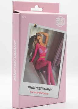Snapshot - #hotterthanhot - Erotische Visnet Panty en Topje - One Size - Hot Pink — thumbnail 4