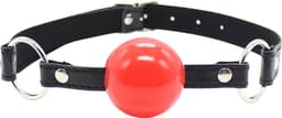 Smart Moves - Ball Gag - Plastic Bal - Bandje PU Leer - Zwart/Rood — thumbnail 1