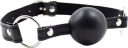 Smart Moves - Ball Gag - Siliconen Bal - PU Lederen Band - Zwart — thumbnail 2