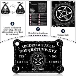 Wichelroede Bord Set - Waarnemingsspel - Intuïtie Ontwikkelen - Met Amethist Slinger - 21.59 x 31.75 cm - Zwart Wit — thumbnail 3
