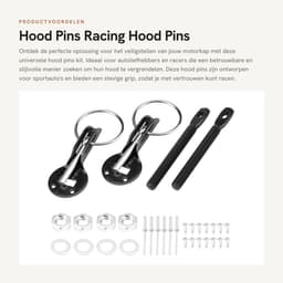 Dailygoods- Hood Pins Universele Vergrendelingsset - Roestvrijstalen Constructie - Anti-Roest - Racing Toepassing - Duurzaam - Geschikt voor Hoge Snelheid - Motorkapvergrendeling — thumbnail 1