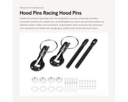 Dailygoods- Hood Pins Universele Vergrendelingsset - Roestvrijstalen Constructie - Anti-Roest - Racing Toepassing - Duurzaam - Geschikt voor Hoge Snelheid - Motorkapvergrendeling