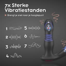 Prostaat Vibrator met Cockring – Stotende Buttplug voor Mannen – 7 Vibratiestanden – Met Afstandsbediening – Waterdicht & Magnetisch Oplaadbaar – Zwart — thumbnail 5