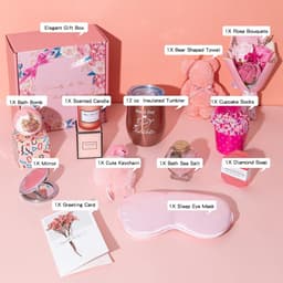 Unieke Verjaardagscadeaus Set voor Vrouwen - Geschenken Mand Ideeën en Wijn Tuimelaar Set — thumbnail 5