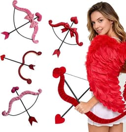 Cupido Boog en Pijlenset Voor Dames Mini Boog en Pijlen Valentijnsdag Accessoire Kostuum Rollenspel Feestdecoratie Romantisch Cadeau Fotoshoot Accessoires — thumbnail 2