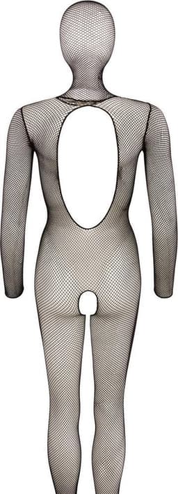 Mandy Mystery Lingerie – Transparante Catsuit in Visnet Uitvoering met Hoofdmasker Zeer Uitdagend – One Size - Zwart — thumbnail 5