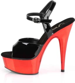 Pleaser - DELIGHT-609 Sandaal met enkelband - US 12 - 42 Shoes - Zwart/Rood — thumbnail 5