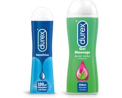 Durex - 300ml Glijmiddel - Play Sensitive 1x100ml - Play Massage 2/1 Aloe 1x200ml - Voordeelverpakking