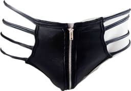 BamBella ® - String - Maat L/XL Zwart SM kleding BDSM met rits erotische heren kleding ondergoed lingerie onderbroek zwart — thumbnail 1